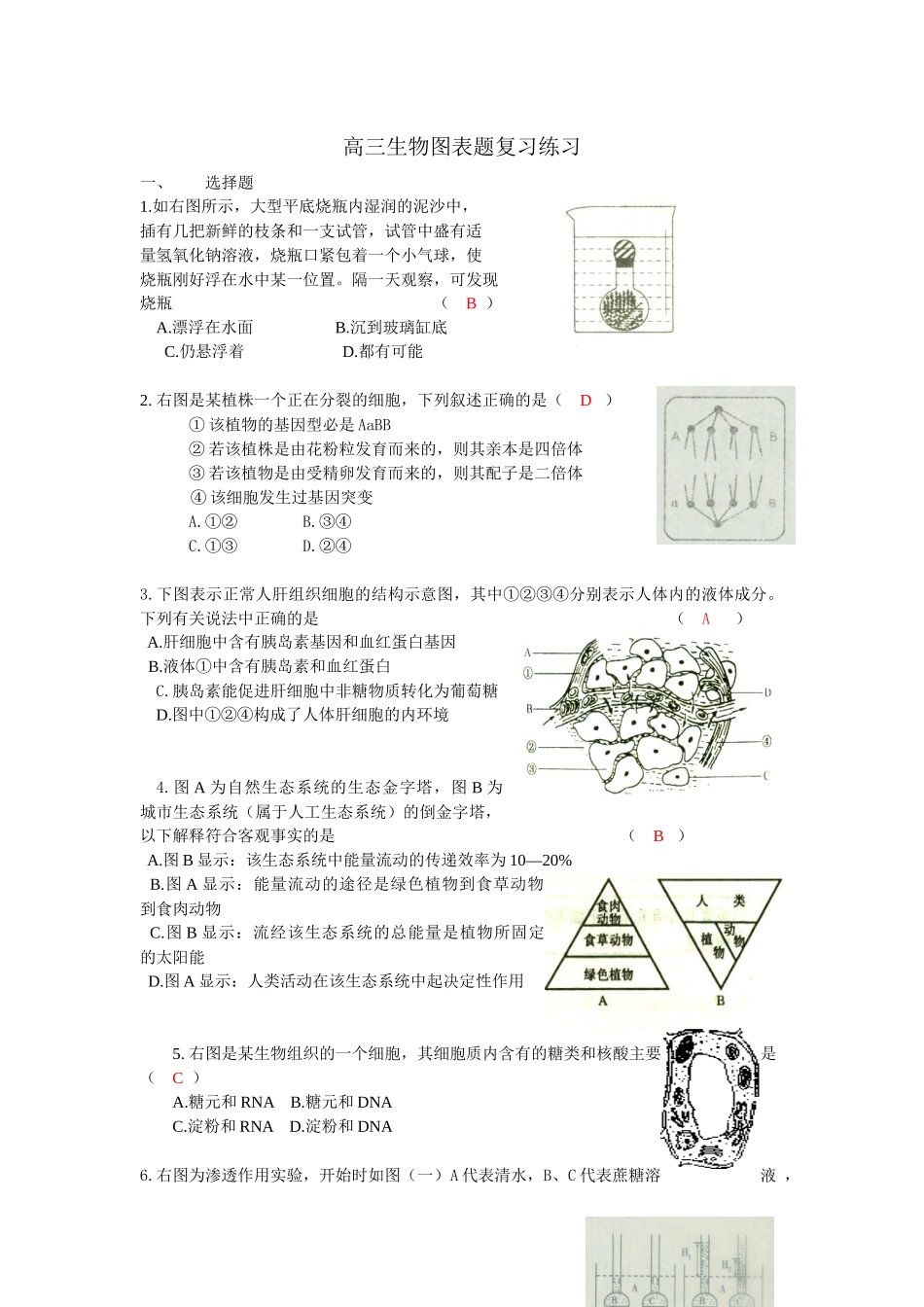 09生物图表题——古美高中_第1页
