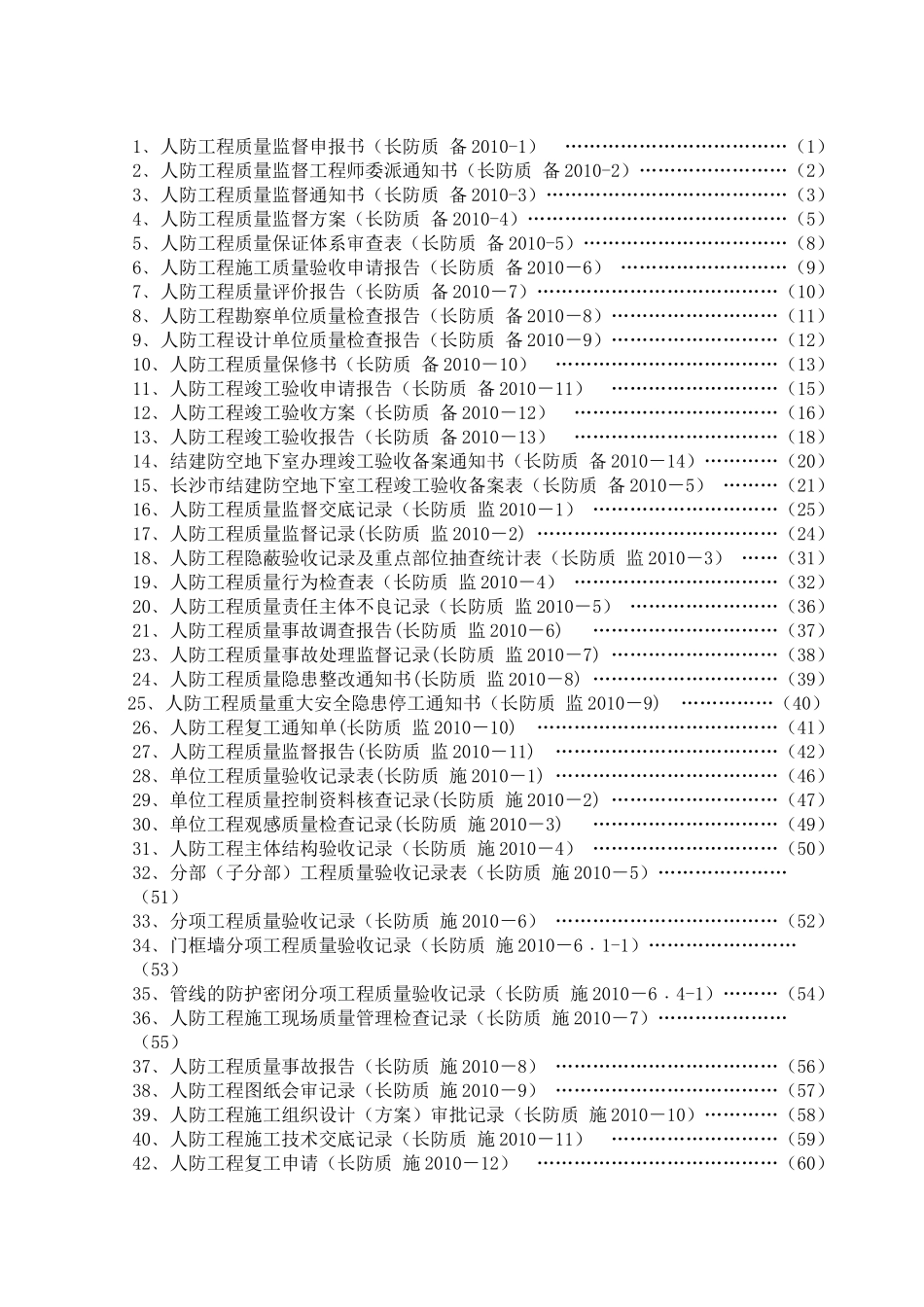 人防工程资料表格_第1页