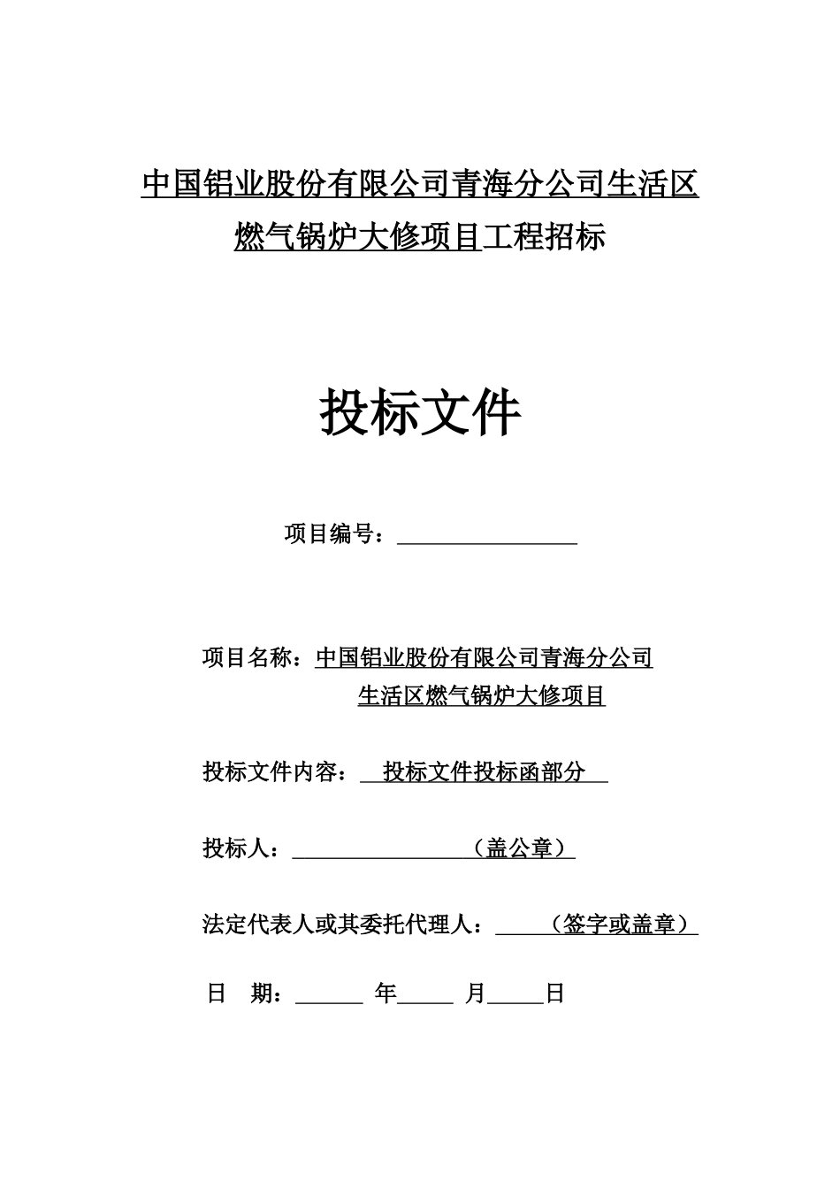 燃气锅炉大修项目施工组织设计_第1页