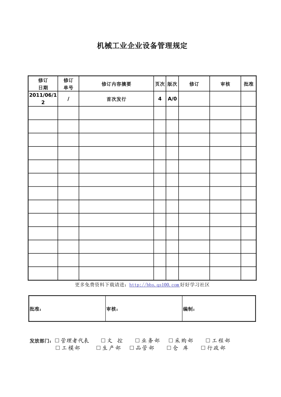 机械工业企业设备管理规定_第1页