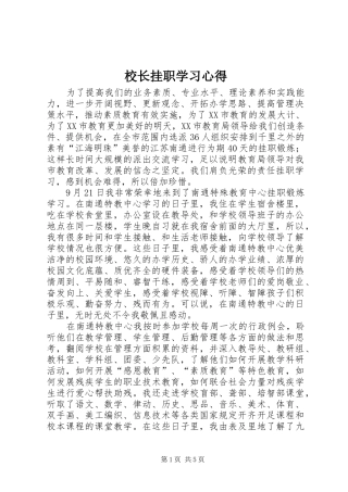 校长挂职学习心得