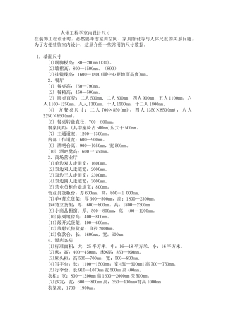 人体工程学室内设计尺寸(整理)