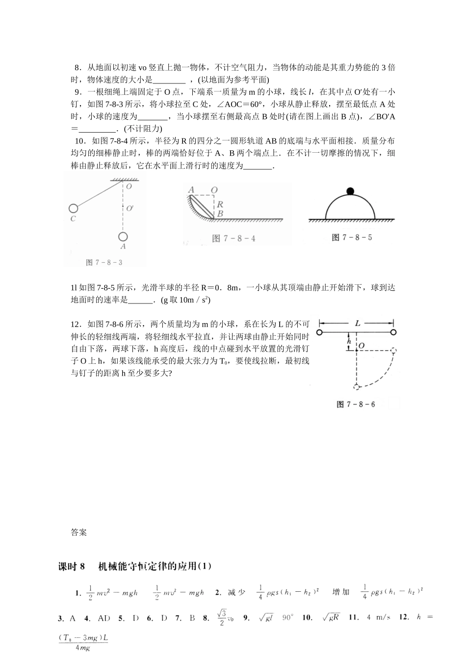 机械能守恒定律的应用(1)_第2页