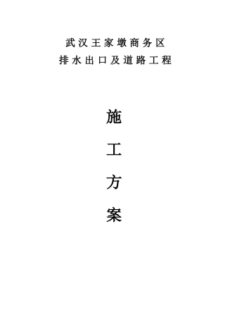 武汉王家墩商务区排水出口及道路工程施工方案