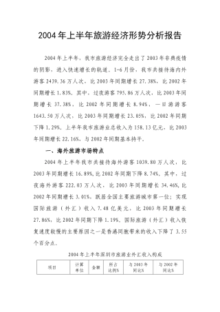 上半年旅游经济形势分析报告(1)