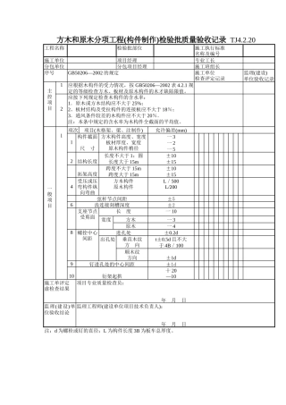 135 方木和原木分项工程(构件制作)检验批质量验收记录TJ4-2-20