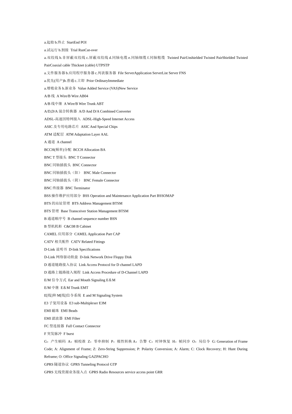 通信术语中英对照词典_第2页