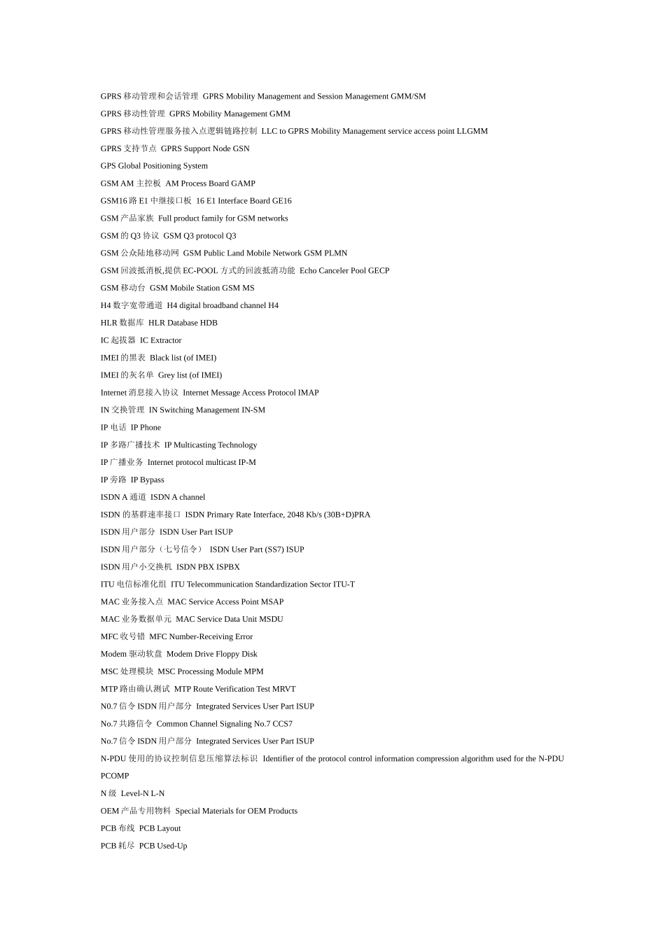 通信术语中英对照词典_第3页