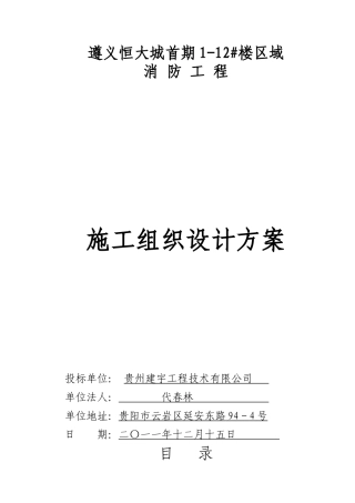 某楼区域消防工程施工组织设计方案