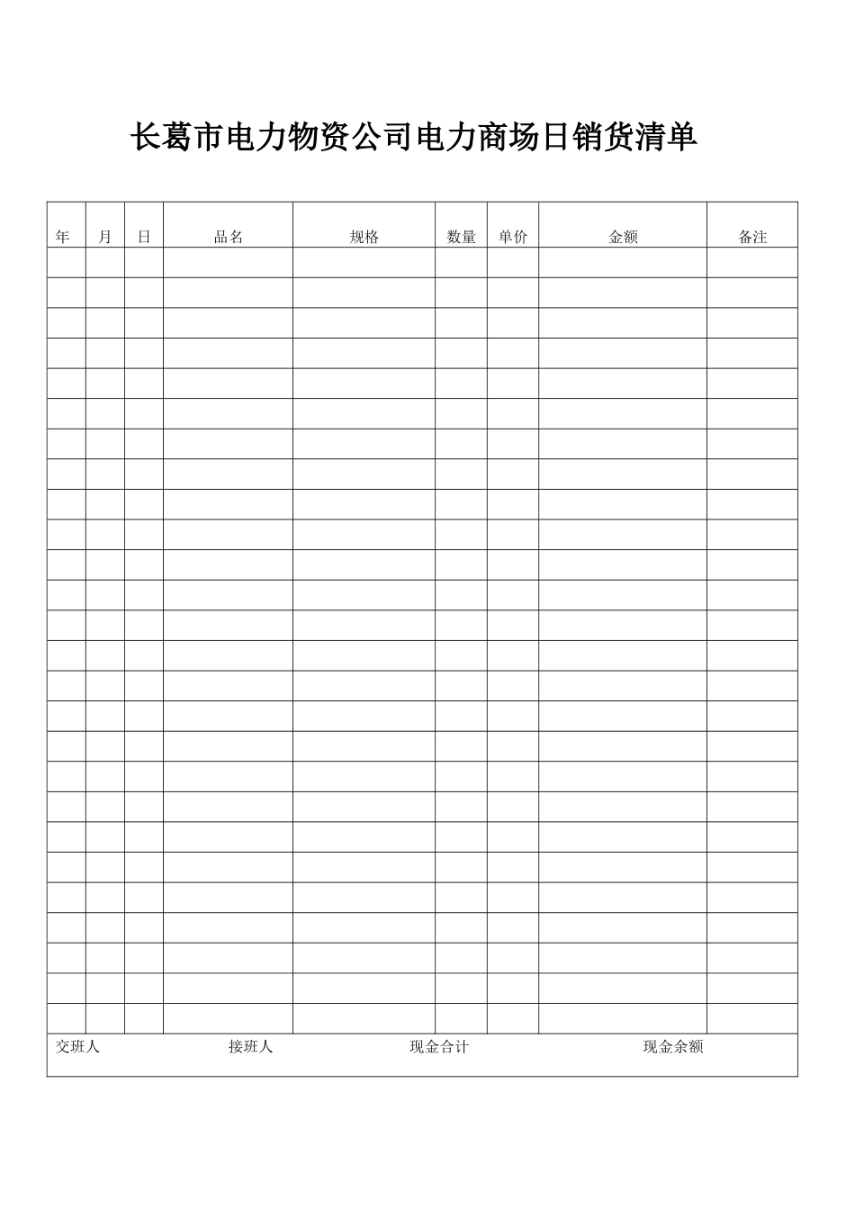 长葛市电力物资公司电力商场日销货清单2_第3页