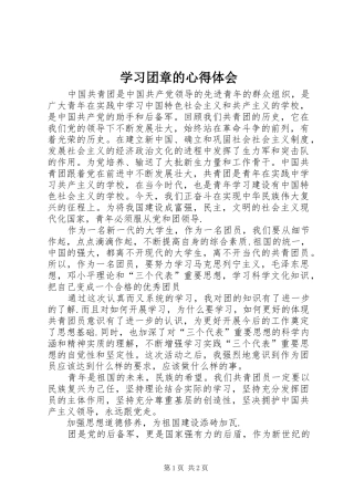 学习团章的心得体会