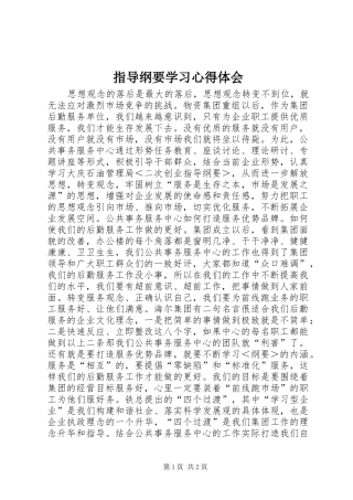 指导纲要学习心得体会