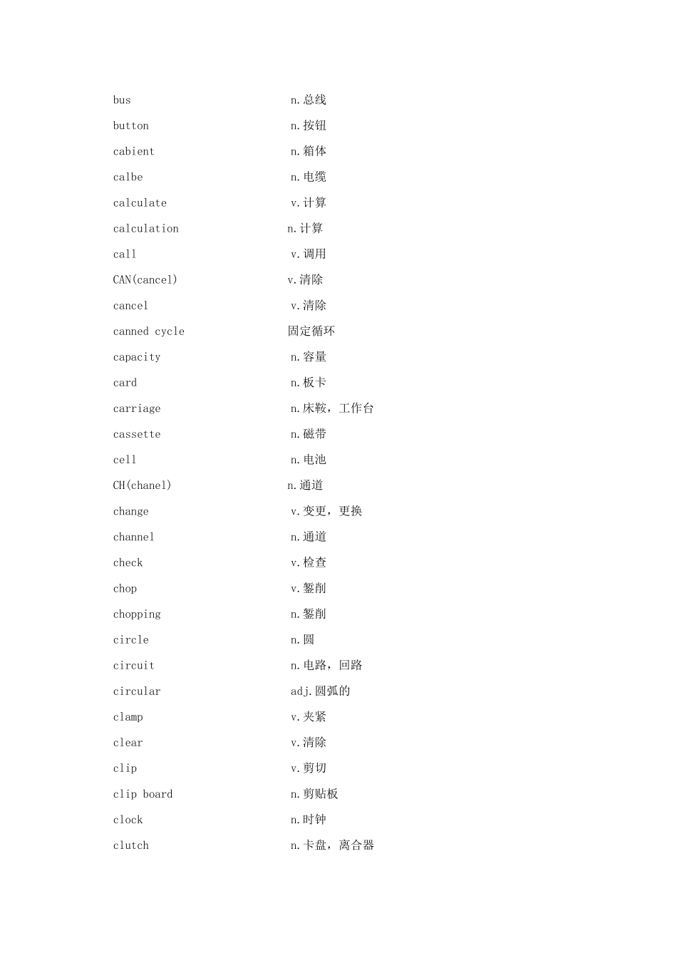 论数控系统中常用的英语单词_第3页