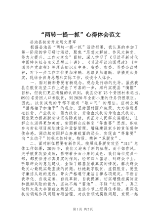 “两转一提一抓”心得体会范文