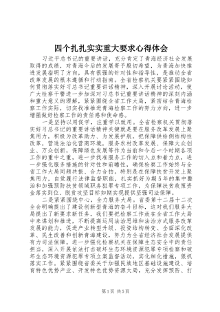 四个扎扎实实重大要求心得体会