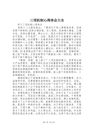 三项机制心得体会大全