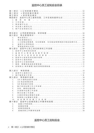 物业监控中心员工应知应会
