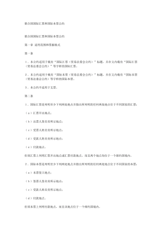 联合国国际汇票和国际本票公约