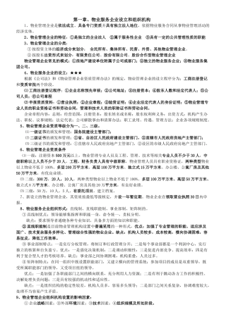 物业管理实务考试要点