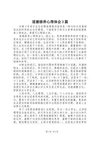 道德修养心得体会3篇