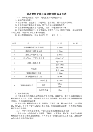 煤改燃锅炉施工监理控制措施及方法培训资料