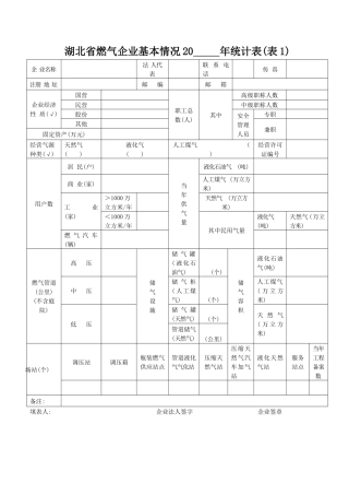 关于做好燃气基本数据统计上报工作的