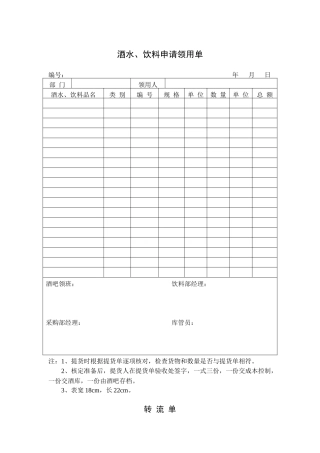 饮料部表格（DOC 4页）