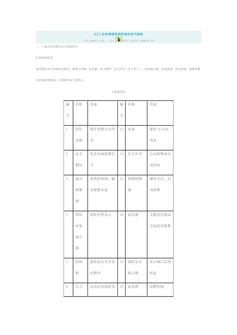 自动喷洒用消防泵的电气控制_第1页