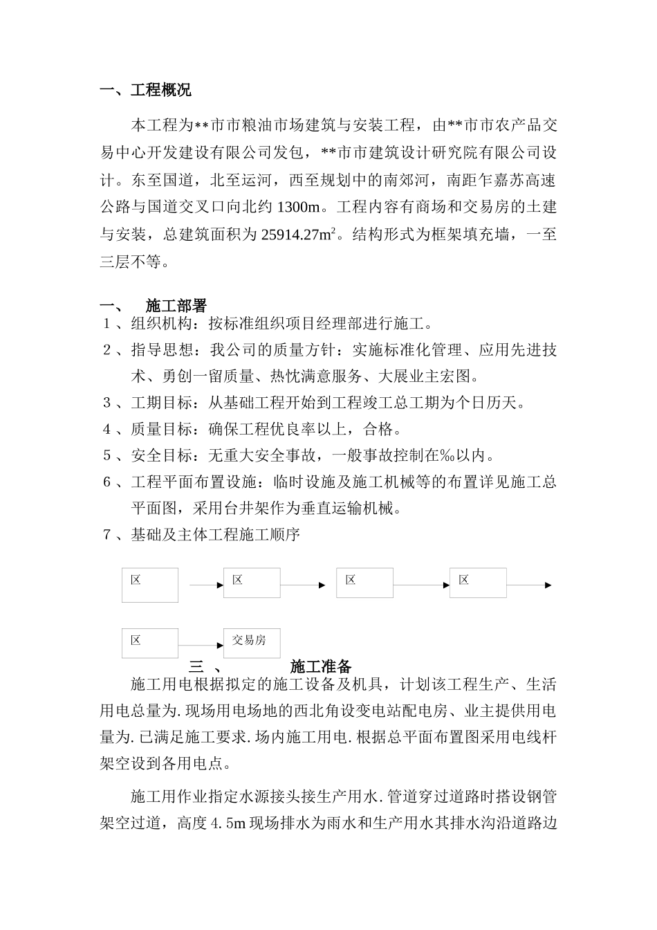 交易中心市场建筑与安装工程施工组织设计方案_第3页