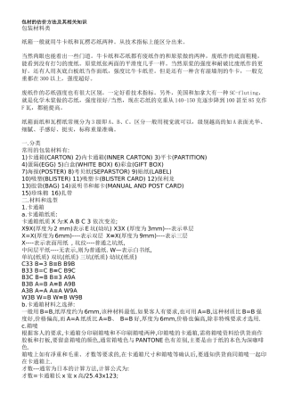 包装纸材介绍