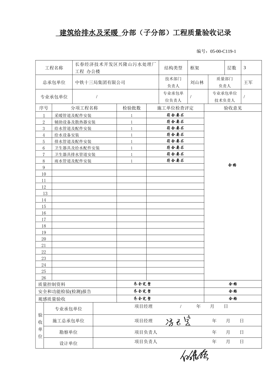 办公楼给排水及采暖工程竣工资料_第3页