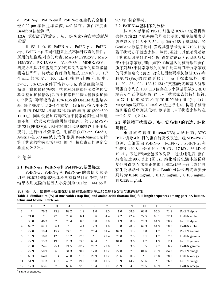 猪I型与II型干扰素的克隆-生物谷-生物医药门户_第3页