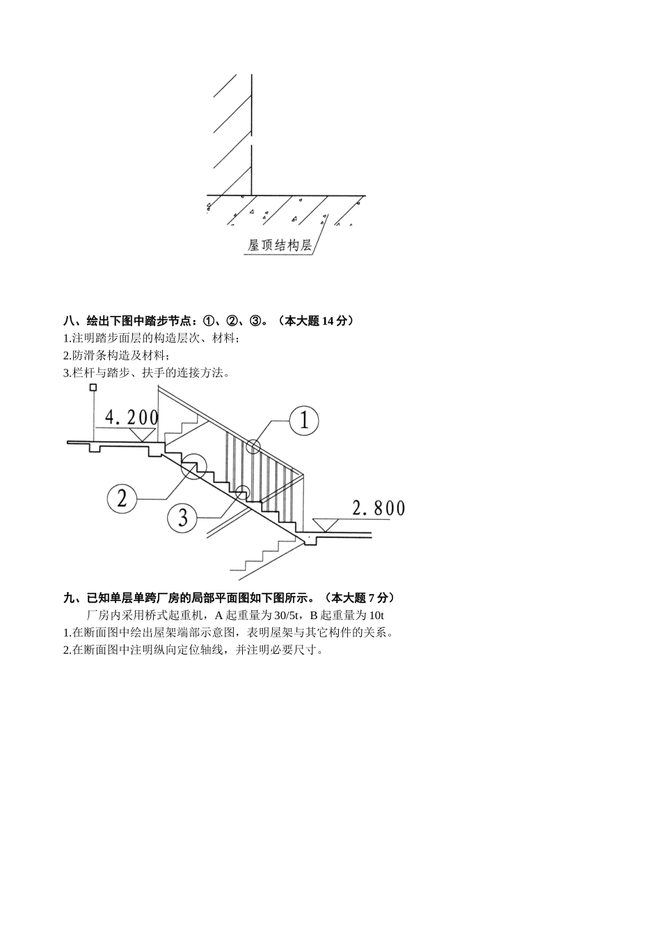 浙江省X年7月自考房屋建筑学试题_第3页