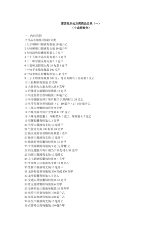第四批非处方药药品目录(一)