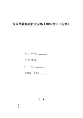 专业性较强项目安全施工组织设计方案范本(DOC28页)