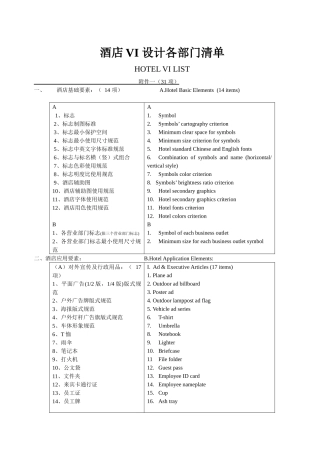 酒店管理资料酒店设计参照资料(叶予舜)