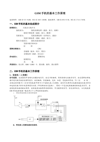 GSM手机的基本工作原理