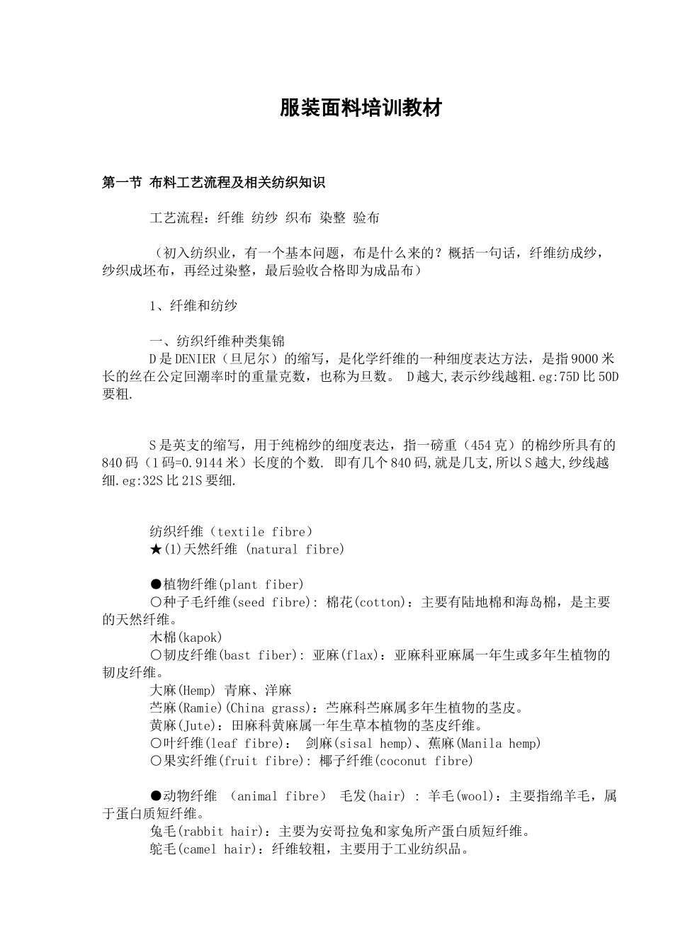服装面料培训教材_第1页