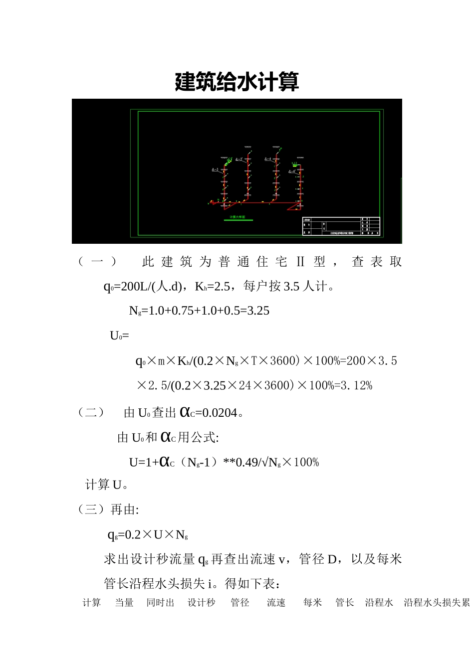 某博士楼建筑给排水设计计算_第1页