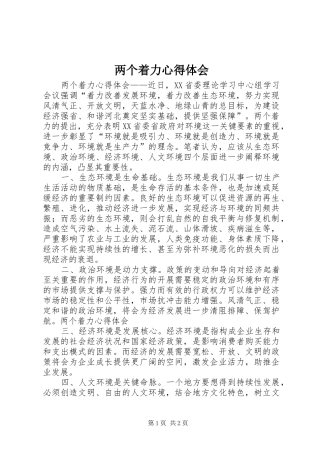 两个着力心得体会