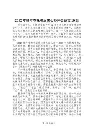 20XX年猪年春晚观后感心得体会范文10篇