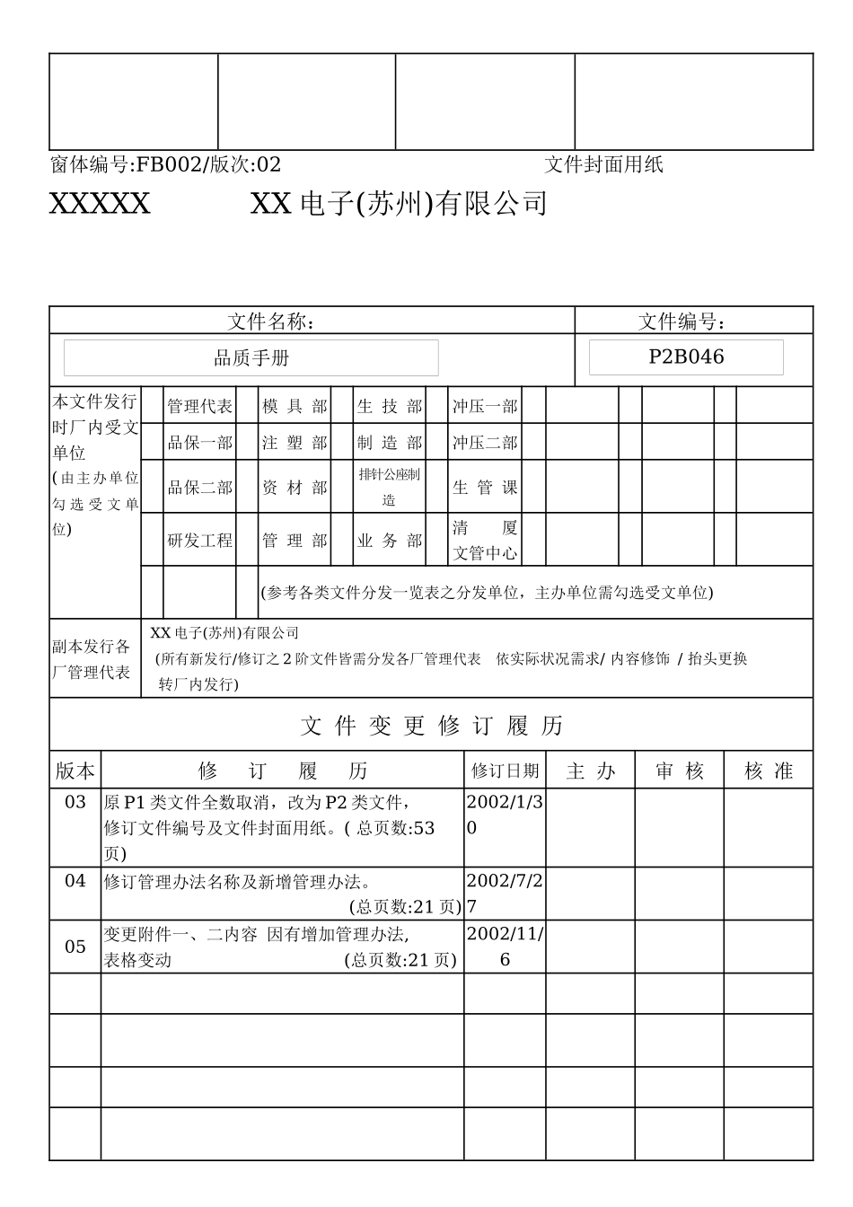 XX电子(苏州)有限公司品質手冊_第2页