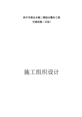 柴达木路交通设施2 实施方案