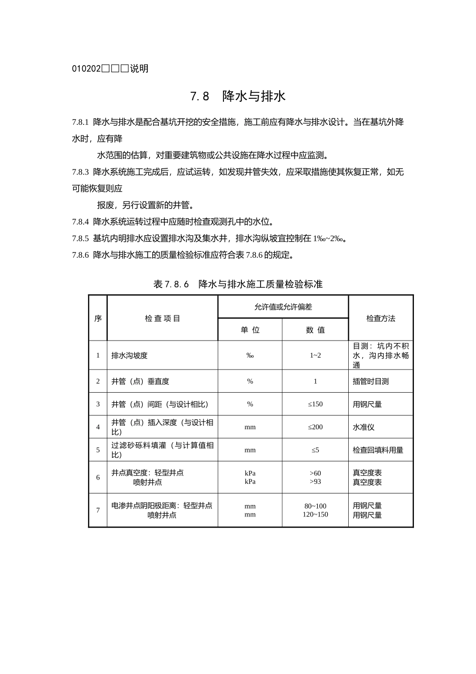 降水与排水检验批质量验收记录_第3页