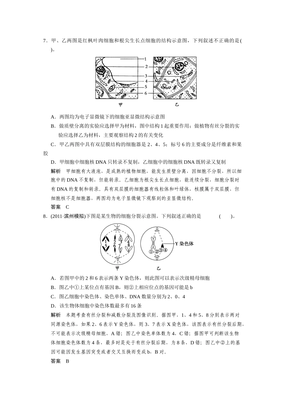 专题一 生物模型建构专训 第1讲 概念模型与物理模型类_第3页