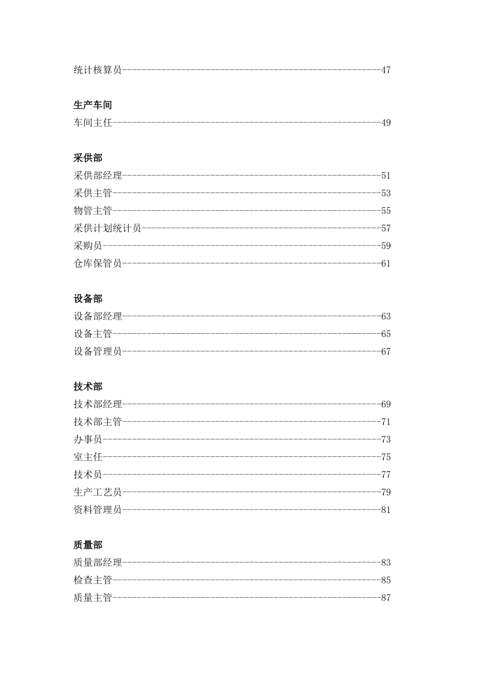 某某机械公司职位说明书汇编_第3页