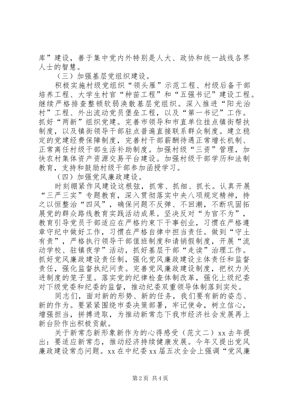 新常态新形象新作为心得体会_第2页