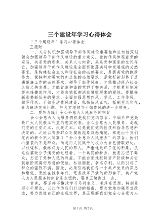 三个建设年学习心得体会