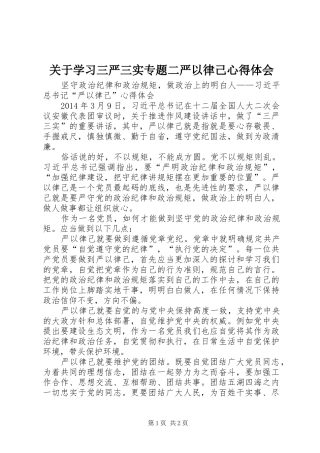 关于学习三严三实专题二严以律己心得体会