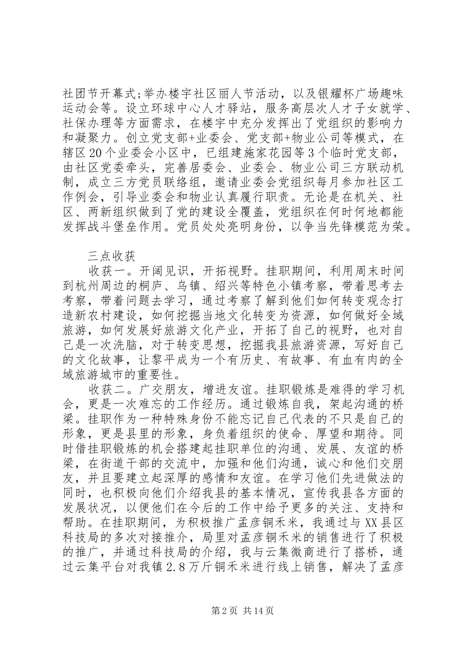 XX年挂职干部心得体会5篇（1）_第2页